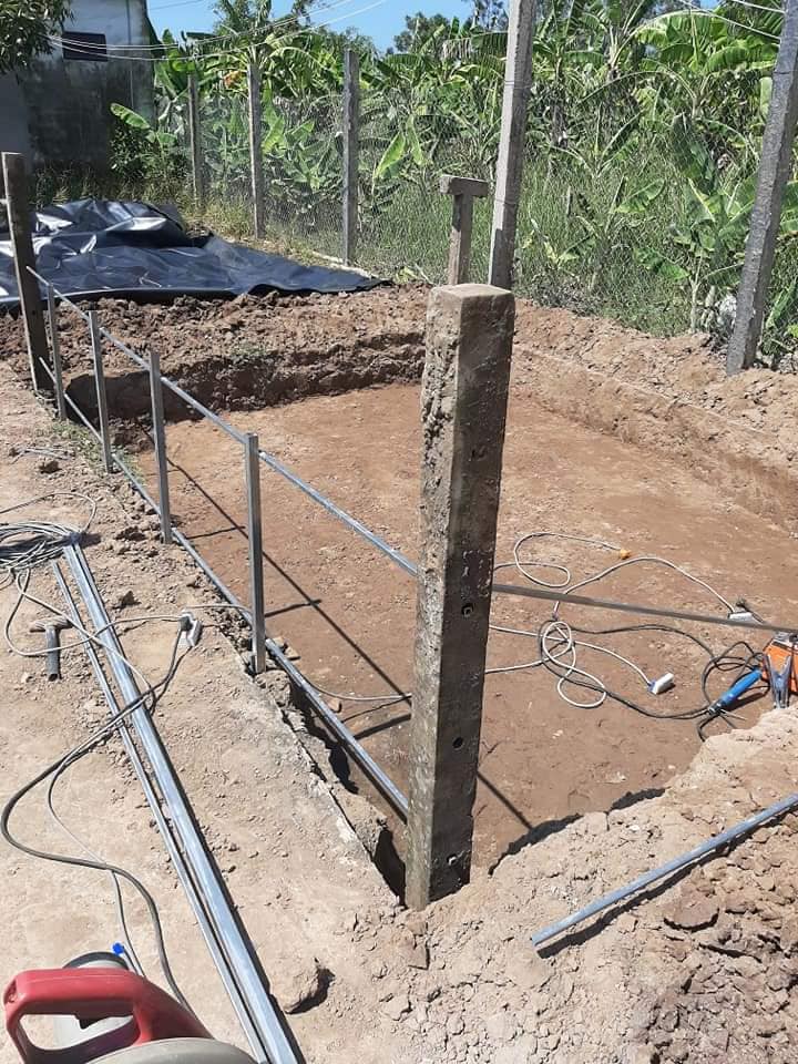 chọn diện tích đất làm bể lót bạt